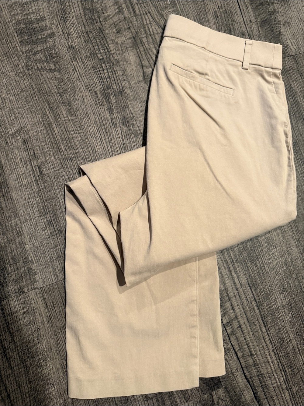 Rafaella Tan Straight-Leg Chinos with Gold Button
